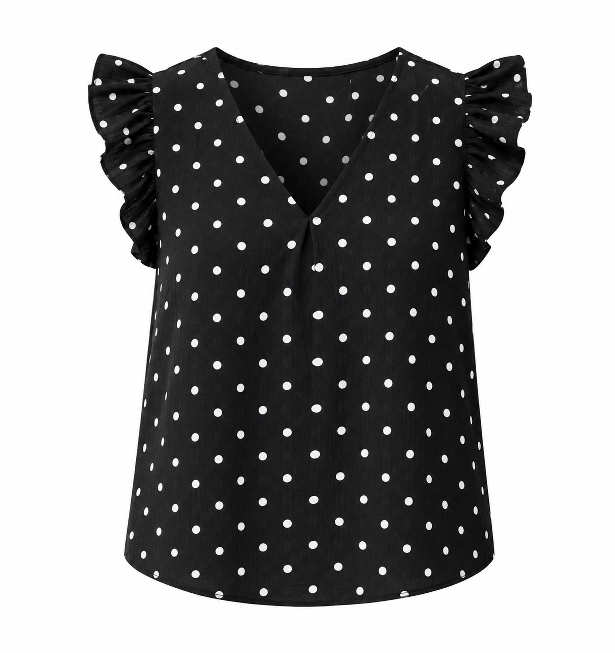 Punkte Bluse mit Volantärmeln