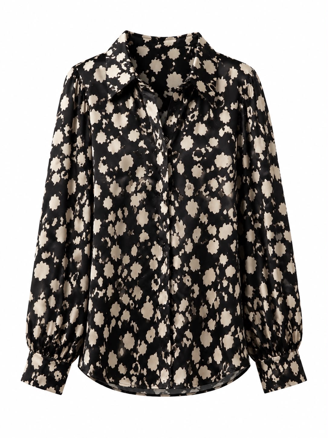 Bluse „Flower“ – Schwarz & Bordeaux