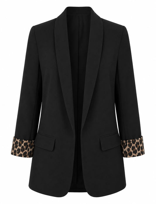Blazer „Leo Detail“ – Schwarz & Bordeaux