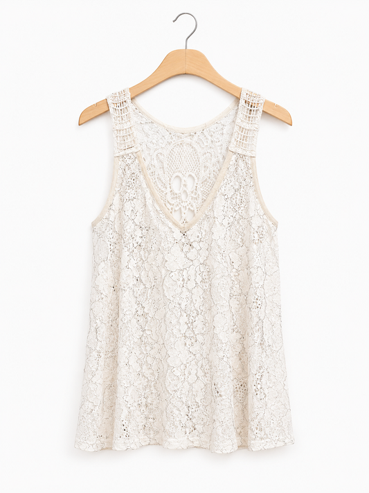 Spitzentop Boho Chic – Creme