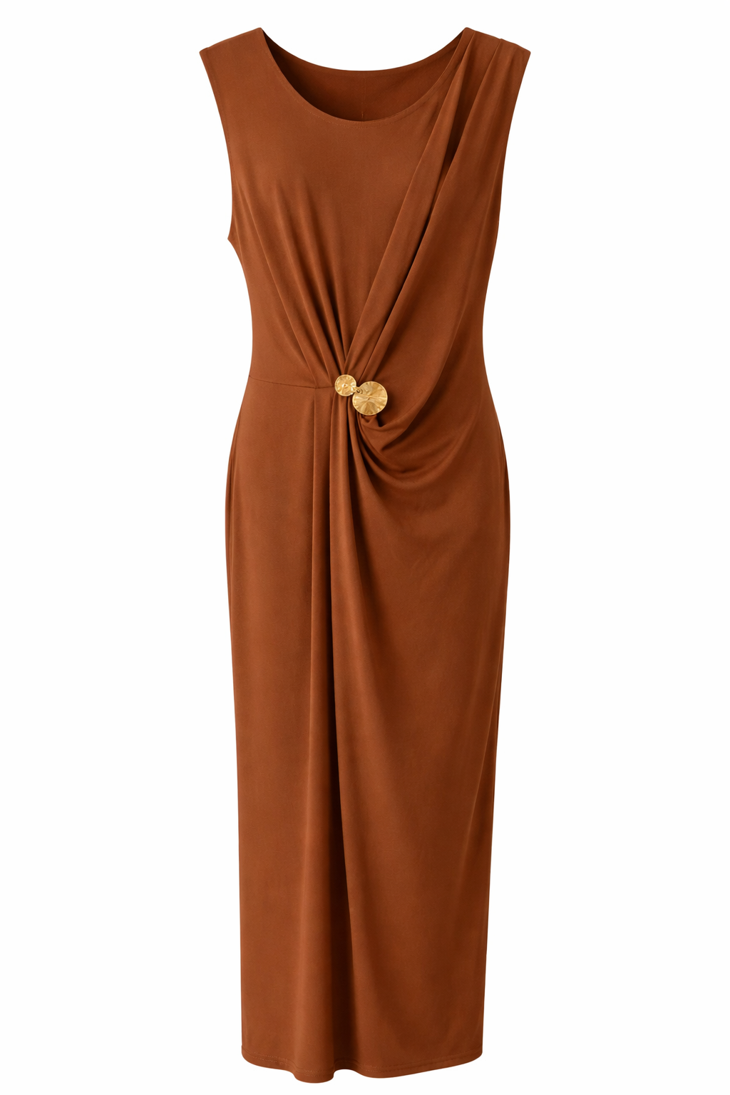Kleid mit Goldbrosche