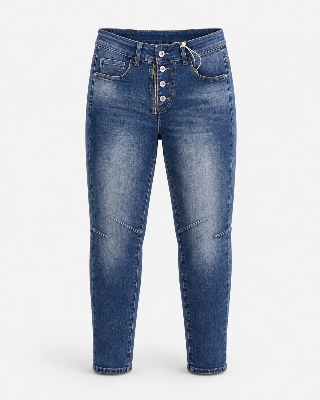 Jeans mit Knopfleiste & Zipper – Denim