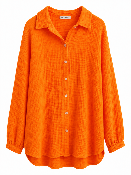 Oversize Bluse mit Eye-Detail