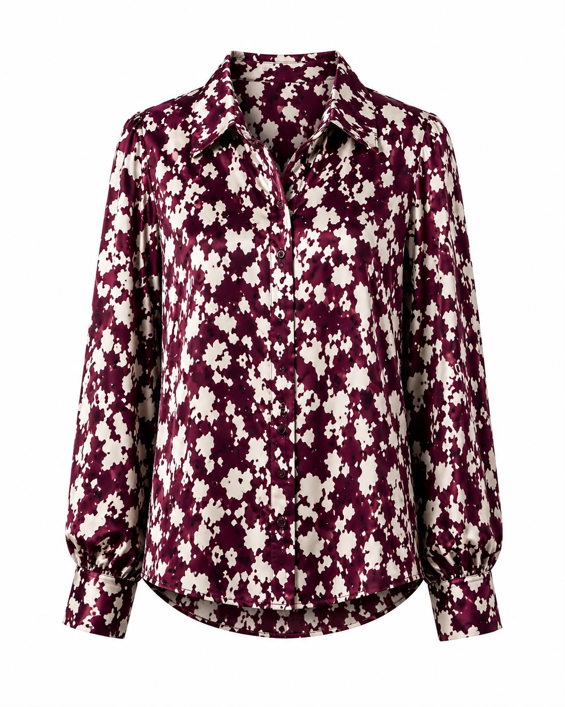 Bluse „Flower“ – Schwarz & Bordeaux