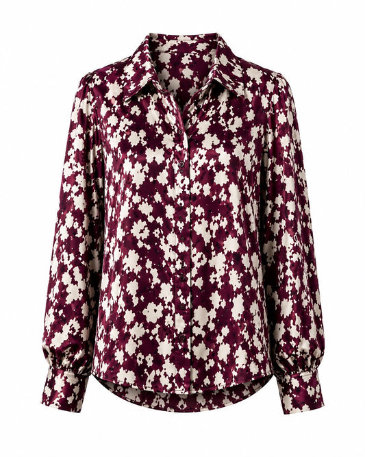 Bluse „Flower“ – Schwarz & Bordeaux