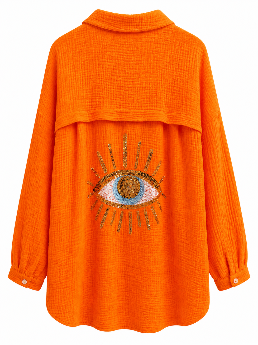 Oversize Bluse mit Eye-Detail