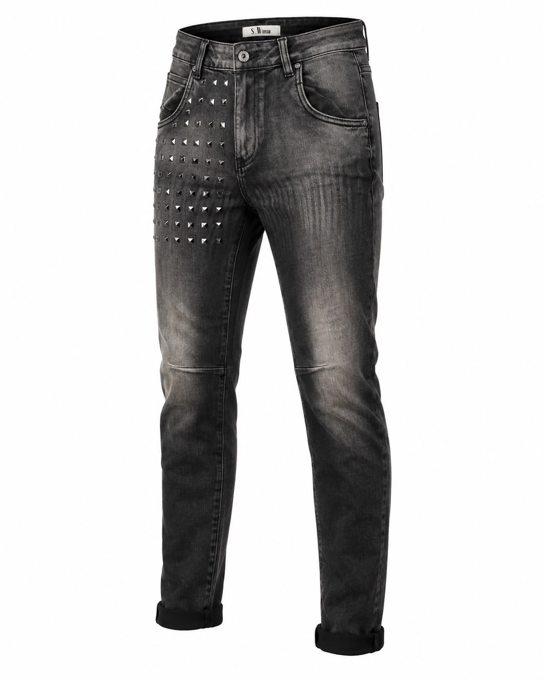 Jeans „Studded“ – Grau