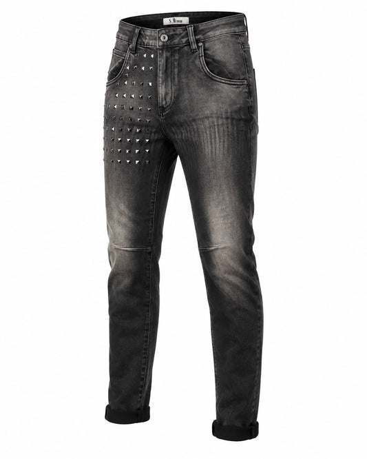 Jeans „Studded“ – Grau