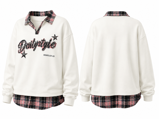 Layering Pullover „College“ – Schwarz