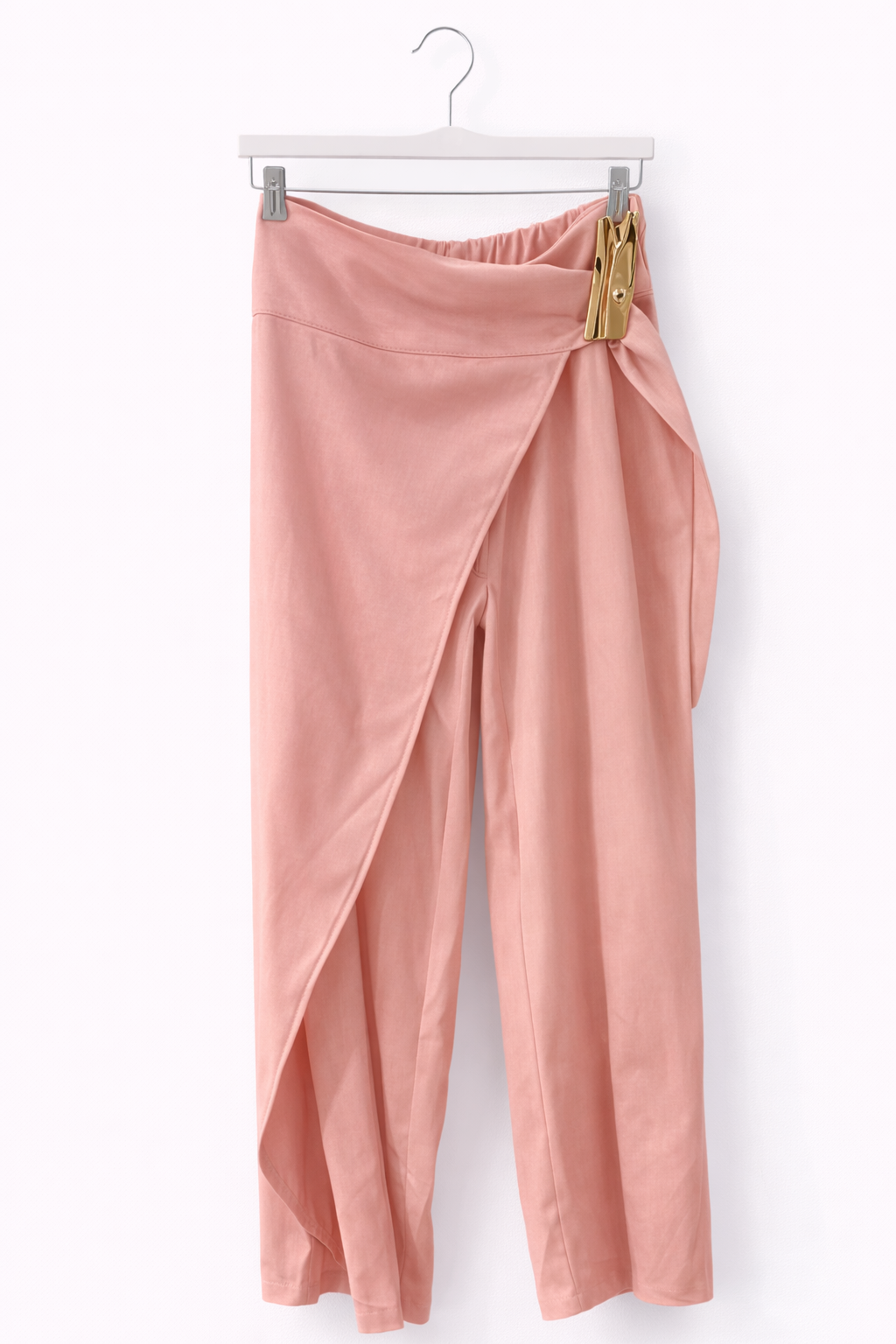 Statement Hose mit Drapierung & Gold-Detail