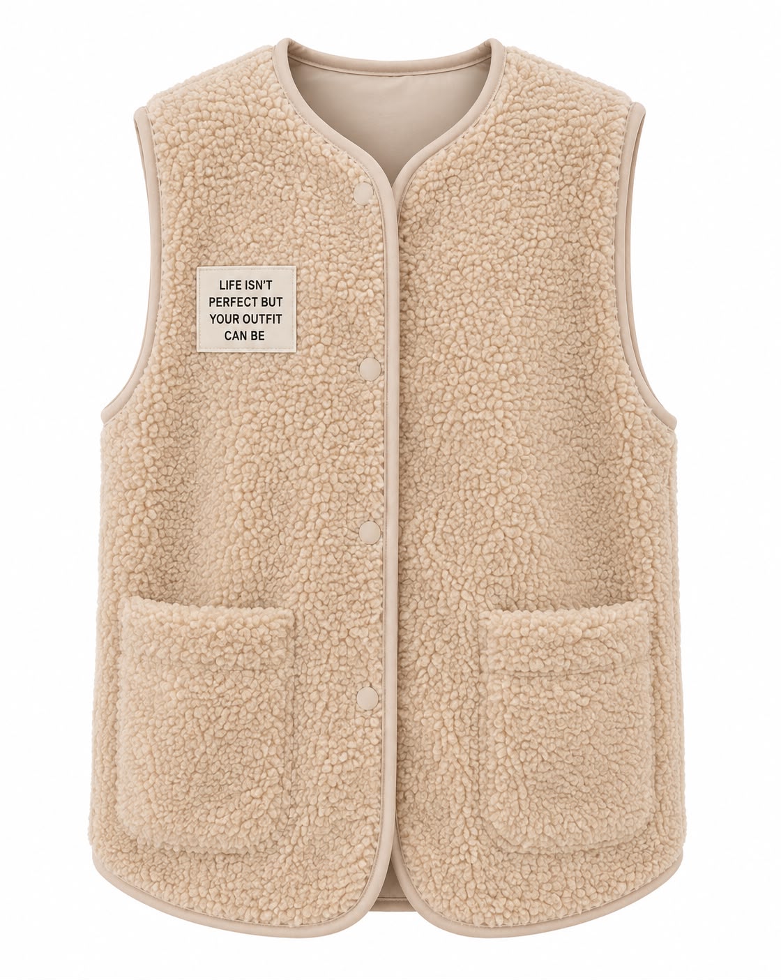 WestLange Teddy Weste – Beige & Braun