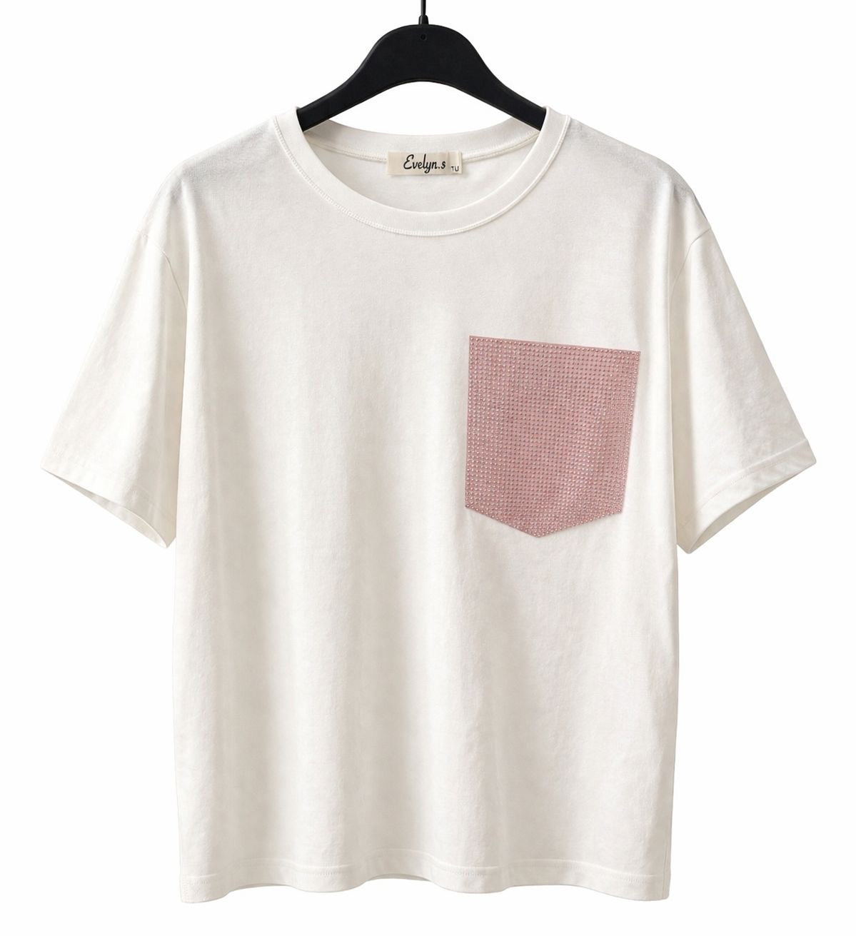 T-Shirt mit Glitter Tasche