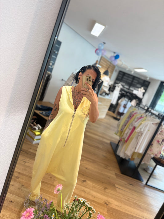 Jumpsuit mit Kapuze & Peace-Patch