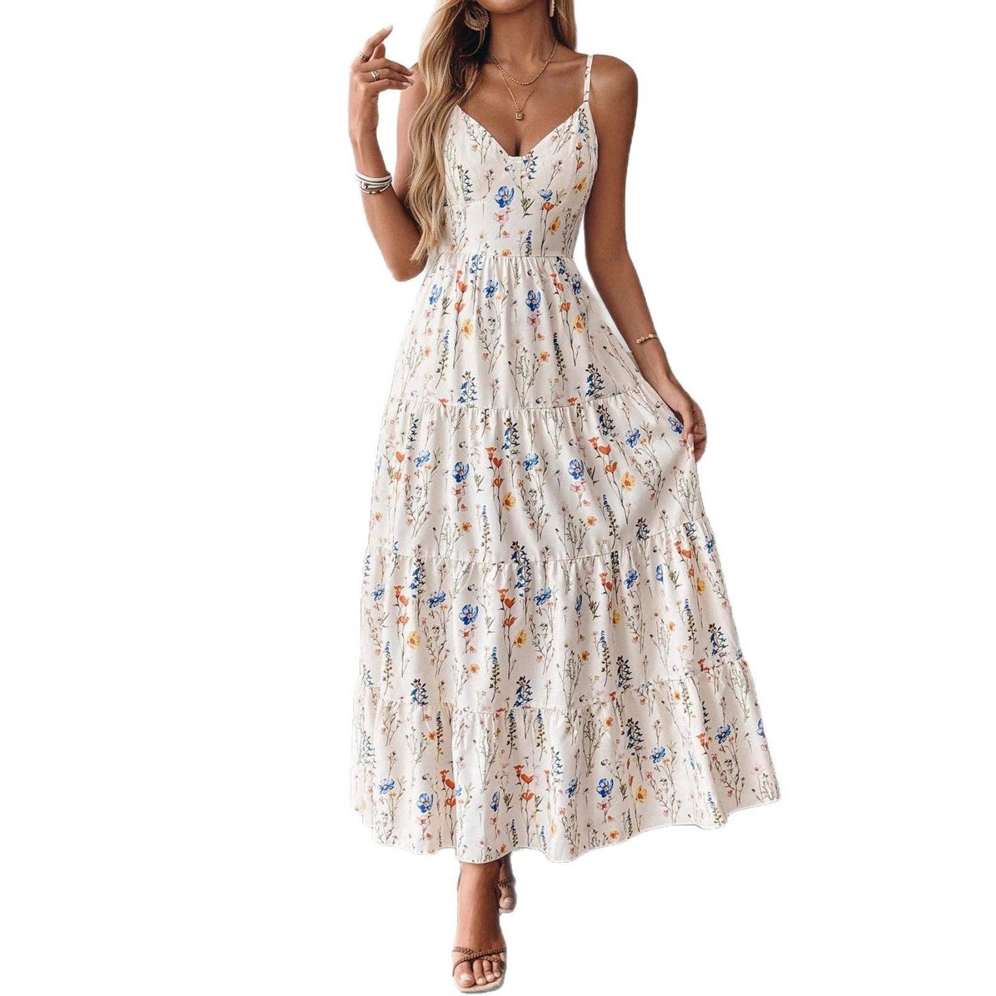 2026 Damen Das Resort Trägerloses Ärmelloses Midikleid
