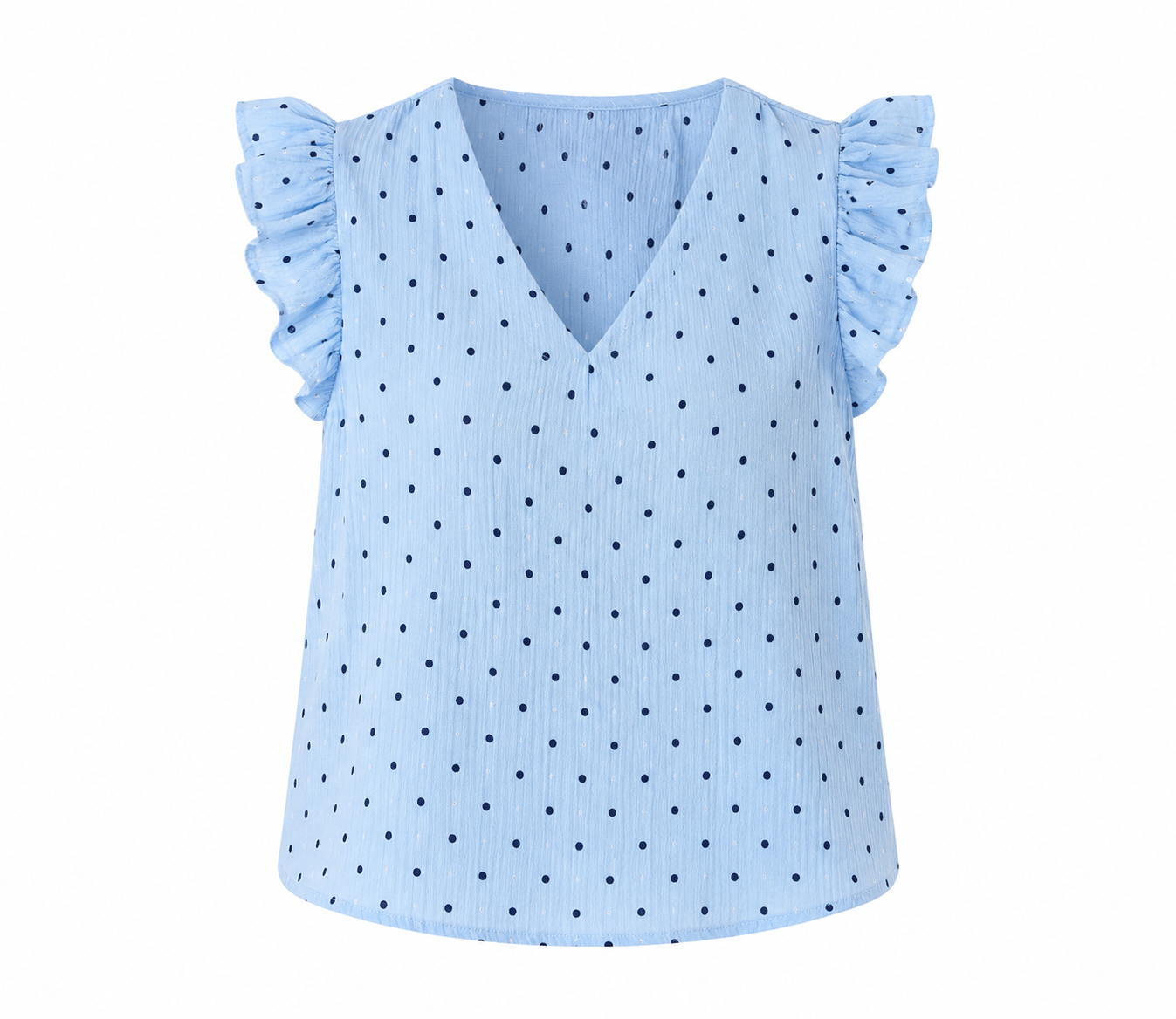 Punkte Bluse mit Volantärmeln