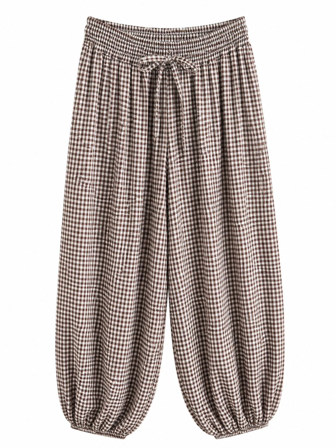 Karierte Sommerhose mit Gummibund