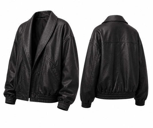 Kunstleder Bomberjacke „Black“