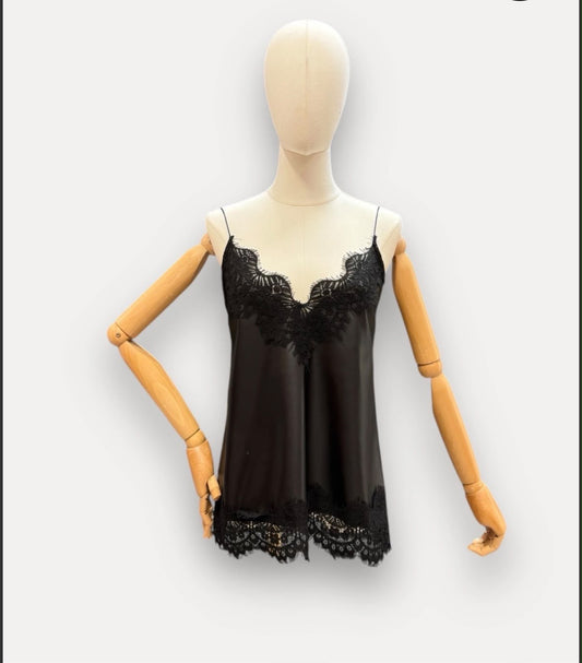 Spitzentop „Isabella“ – Kunstleder-Look mit Spitze