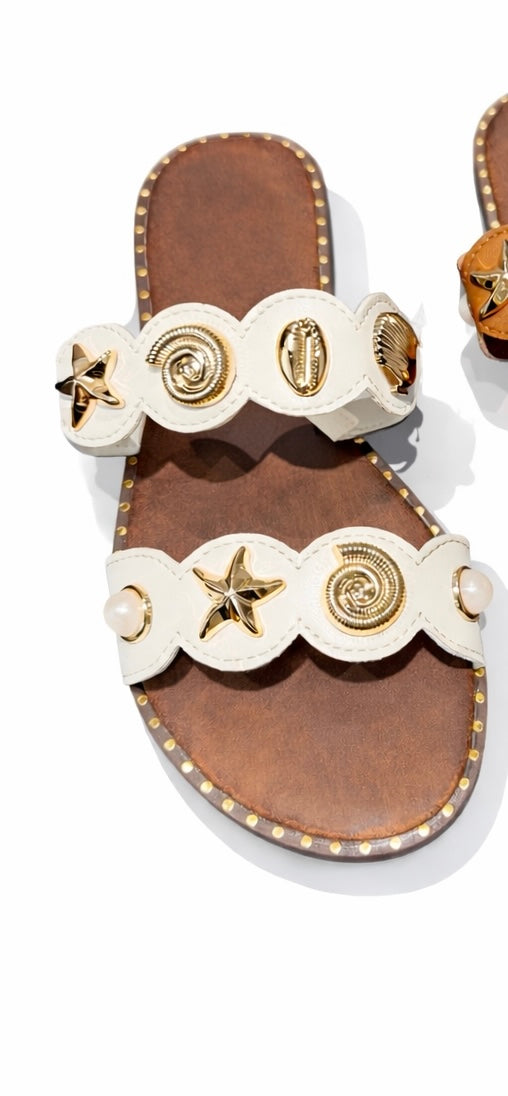 Damen Sandalen mit goldenen Details