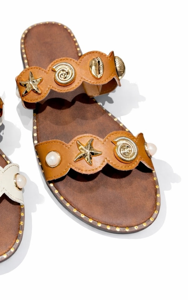 Damen Sandalen mit goldenen Details