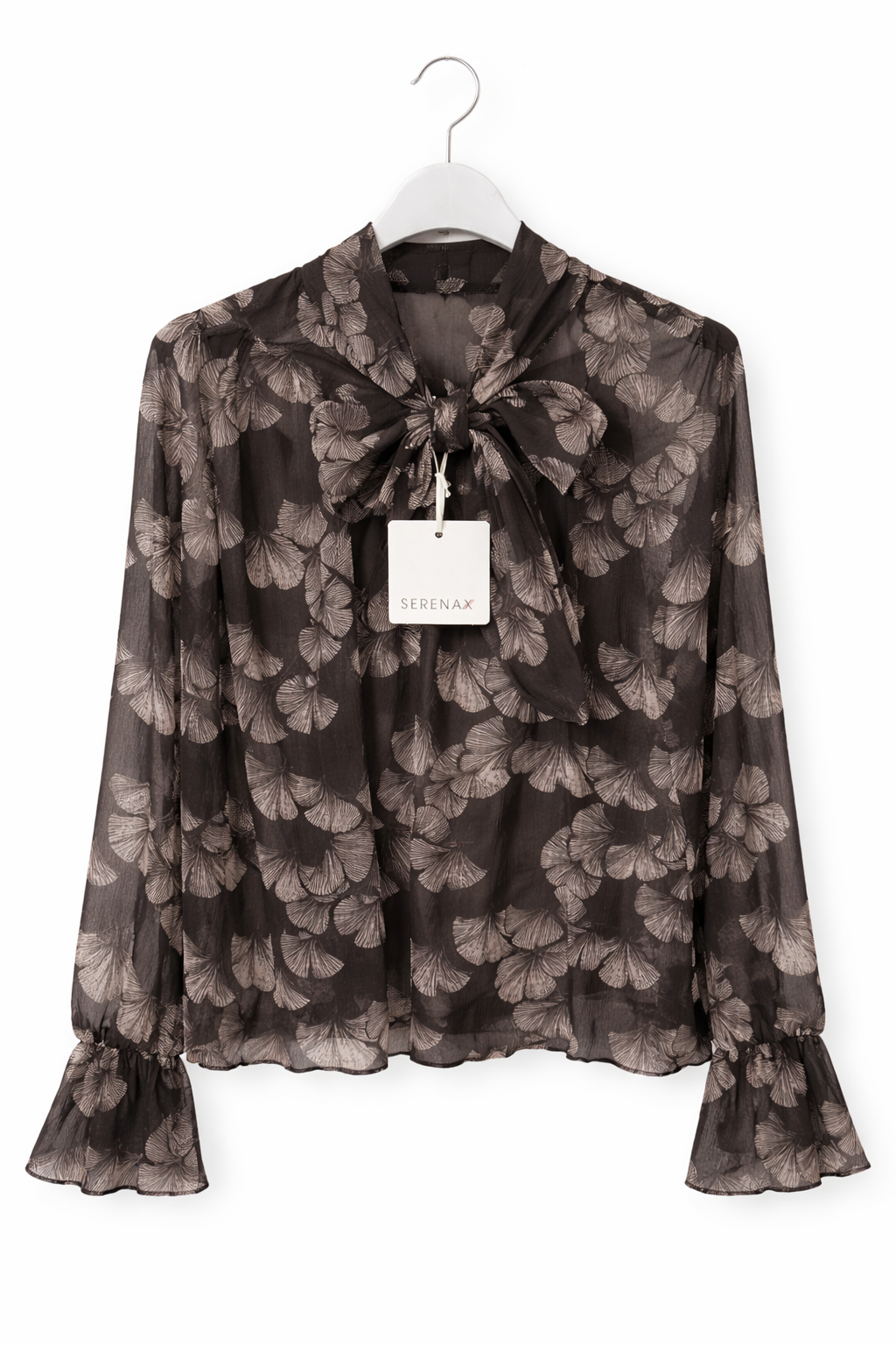 Bluse mit Schleife & Print