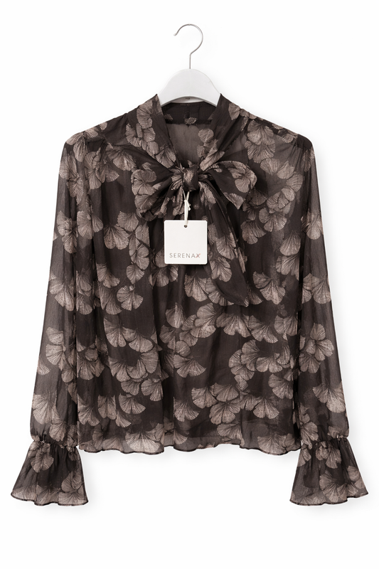 Bluse mit Schleife & Print