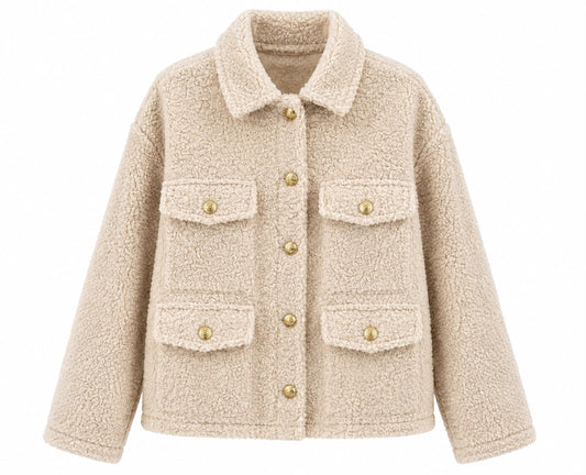 Teddy Jacke – Beige & Braun