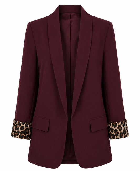 Blazer „Leo Detail“ – Schwarz & Bordeaux