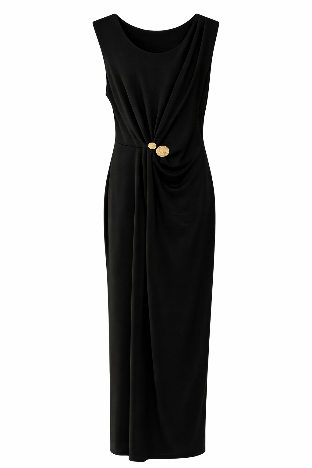 Kleid mit Goldbrosche