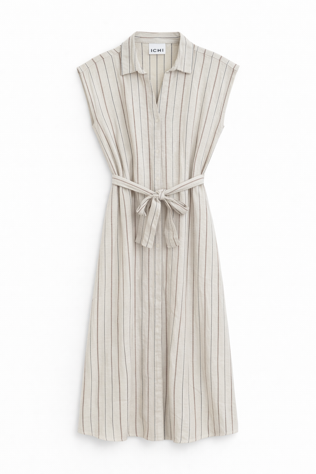 Hemd-Kleid gestreift in Beige 🤍