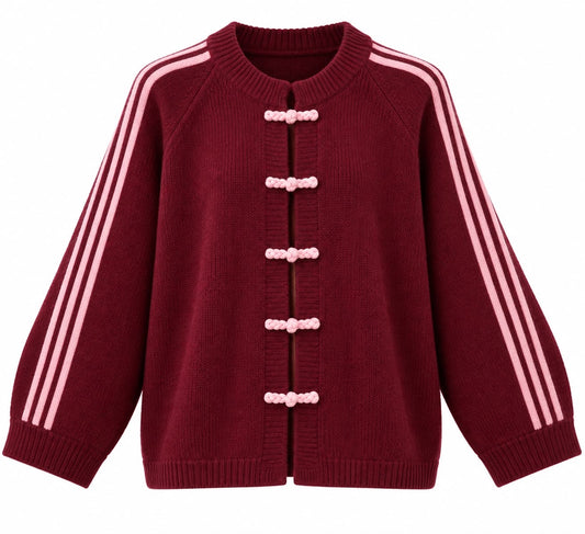 Strickjacke mit Kontraststreifen 🤍🤎