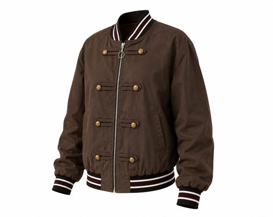 College Jacke – Braun & Schwarz