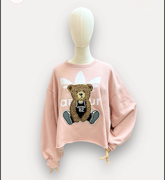 Sweatshirt „Amelia“ – Teddy Love Pink