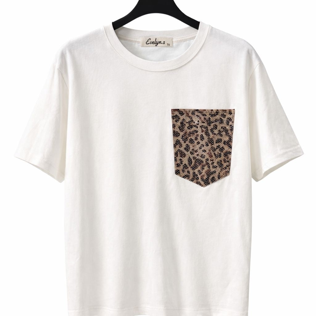 T-Shirt mit Glitter Tasche