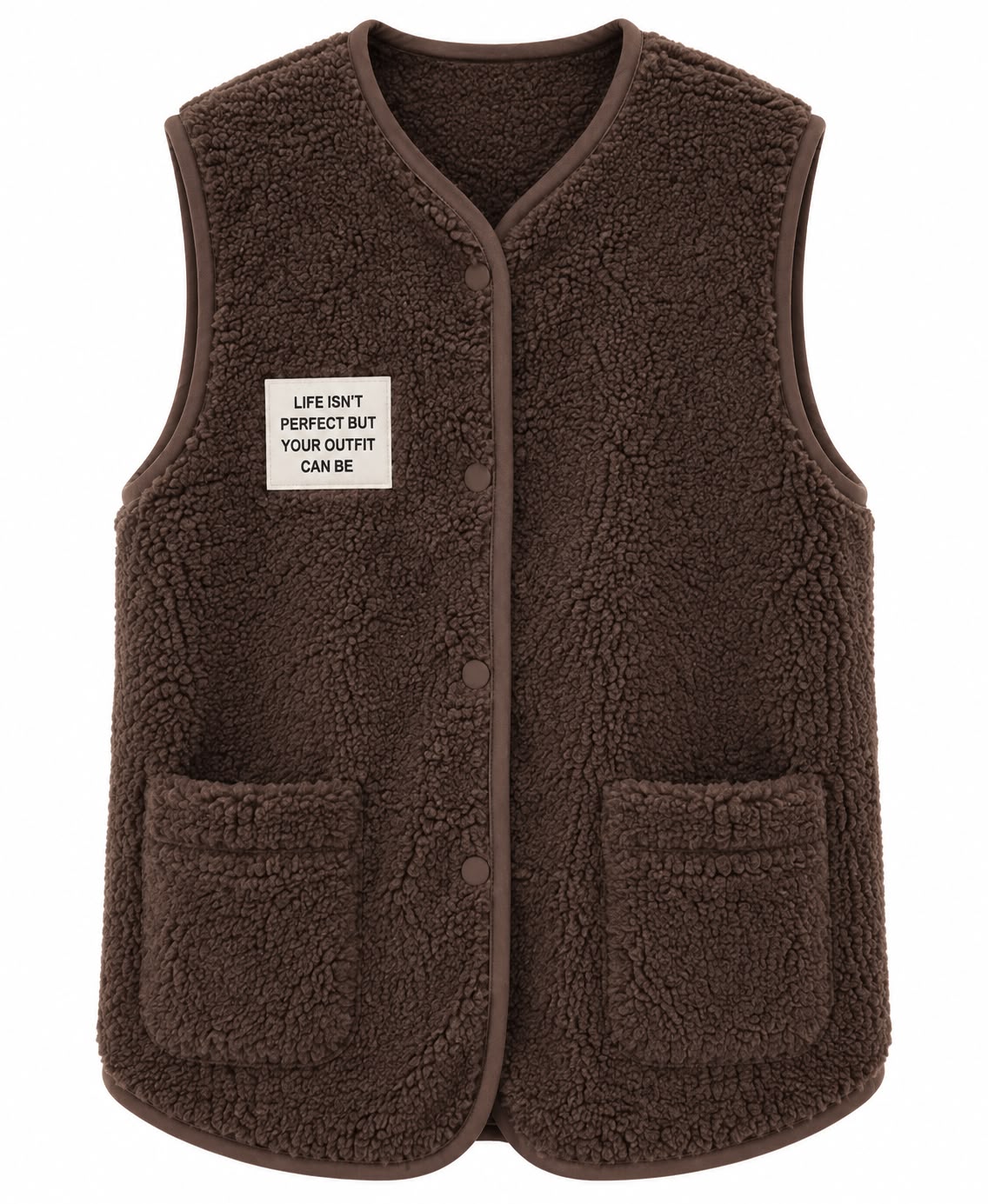 WestLange Teddy Weste – Beige & Braun