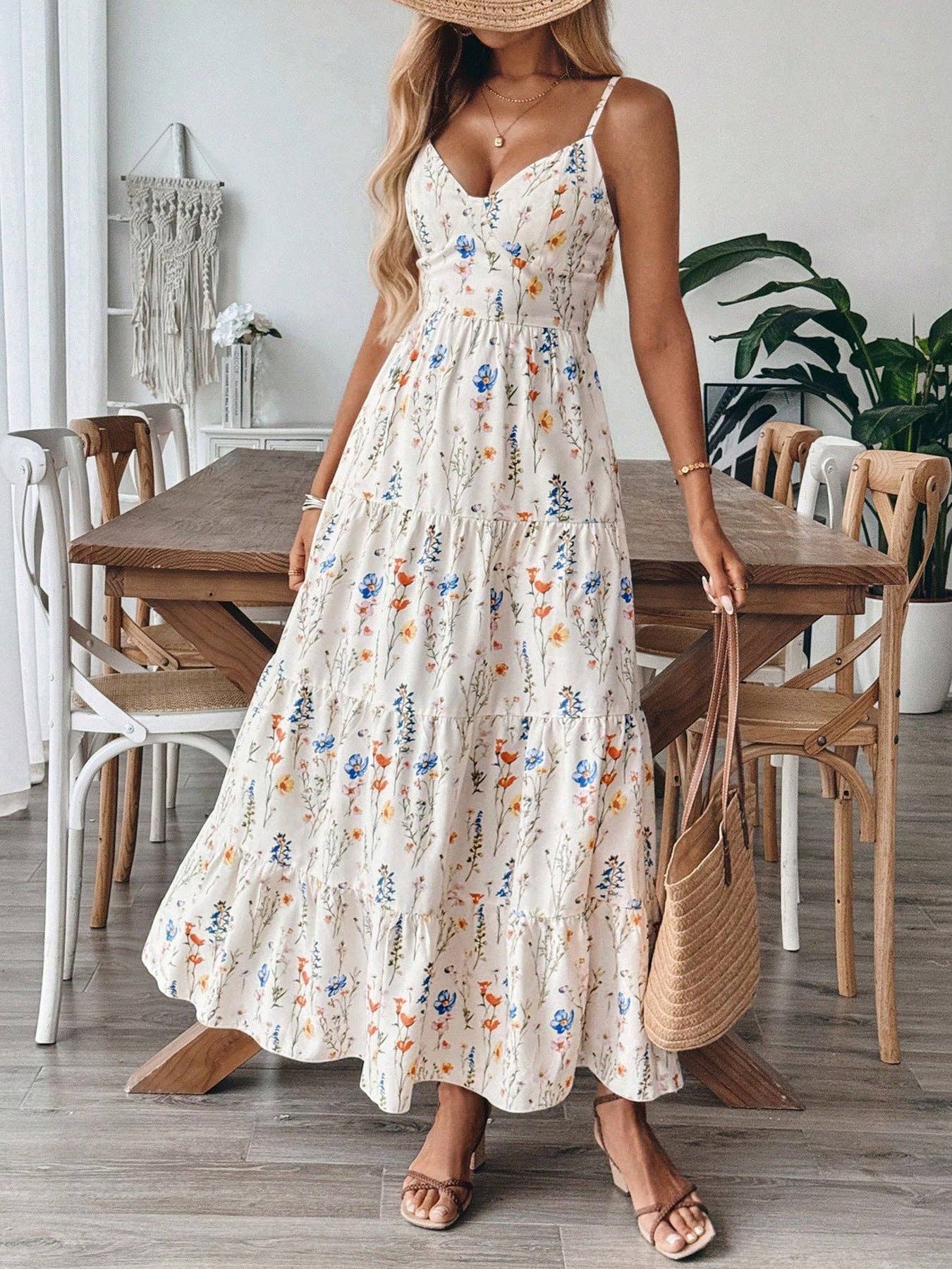 2026 Damen Das Resort Trägerloses Ärmelloses Midikleid