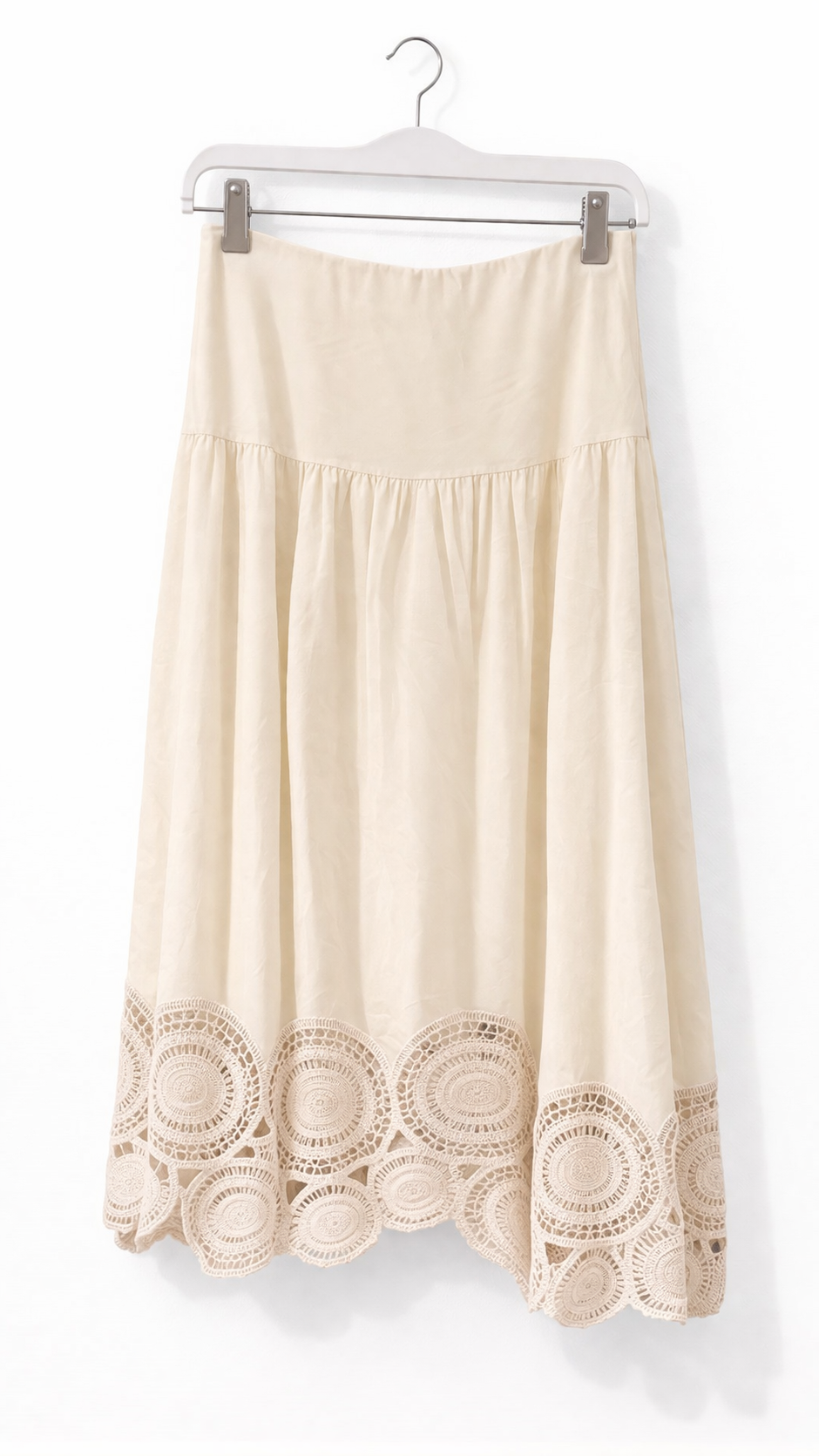 Rock mit Spitze – Beige