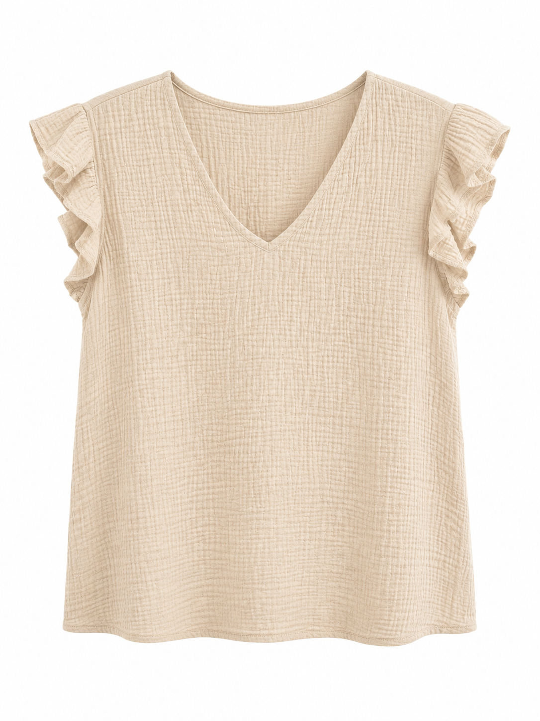 Damen Musselin Bluse mit Volantärmeln