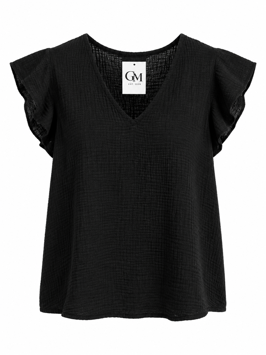 Damen Musselin Bluse mit Volantärmeln