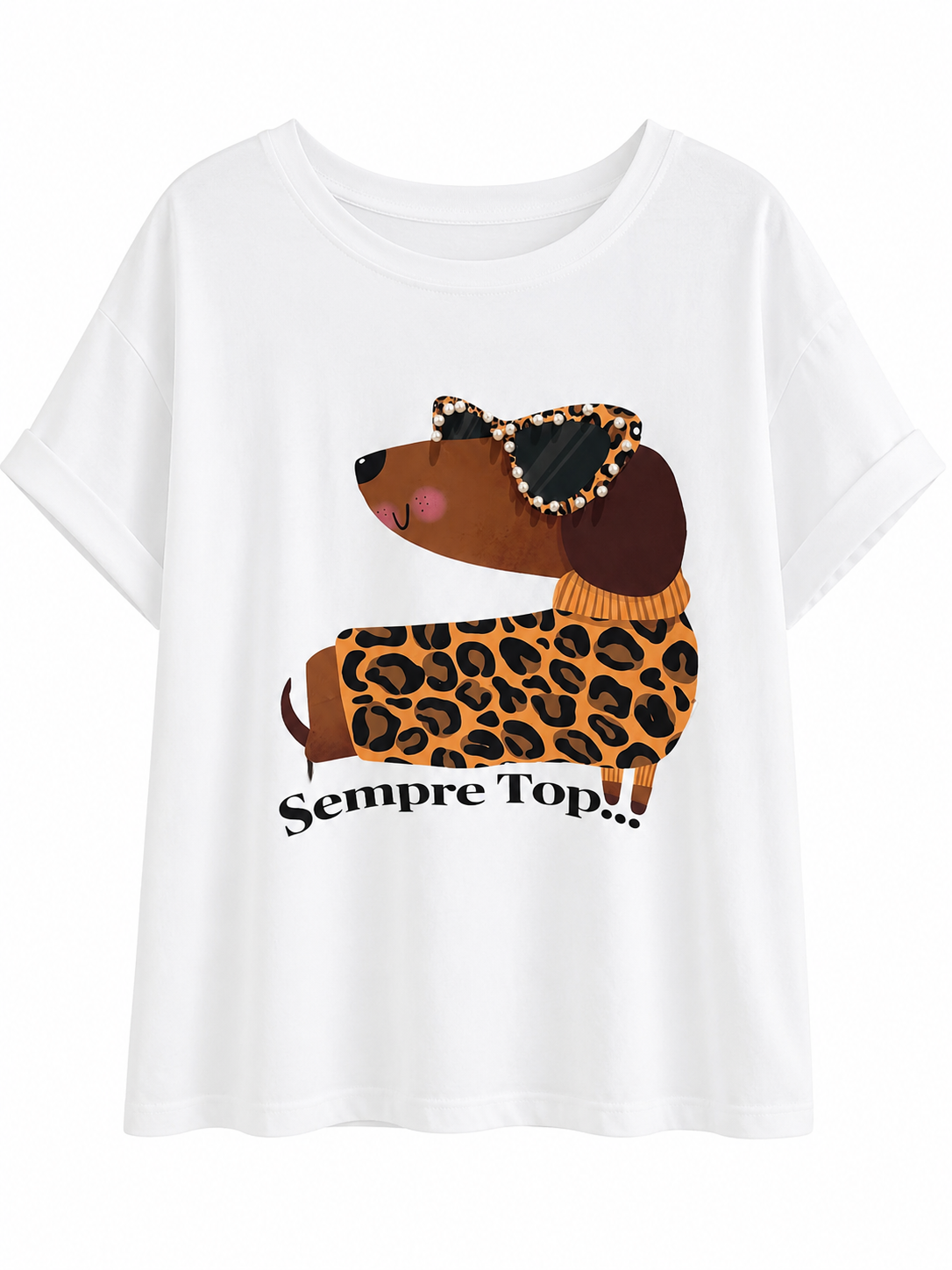 Dog-Print T-Shirt "Siempre Top"