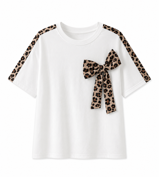 Leo Bow T-Shirt Weiss