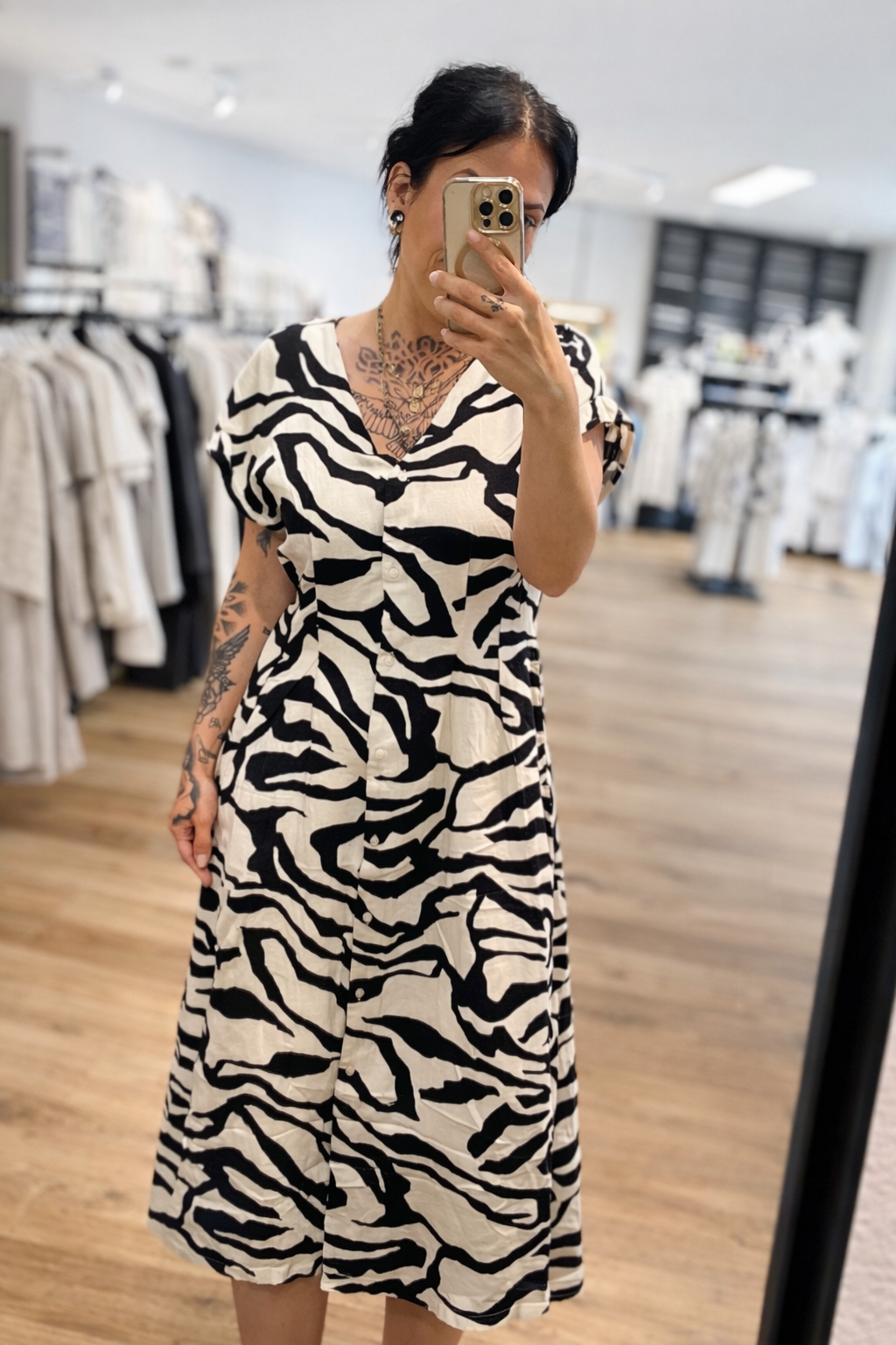 Zebra Midi Kleid 🖤🤍