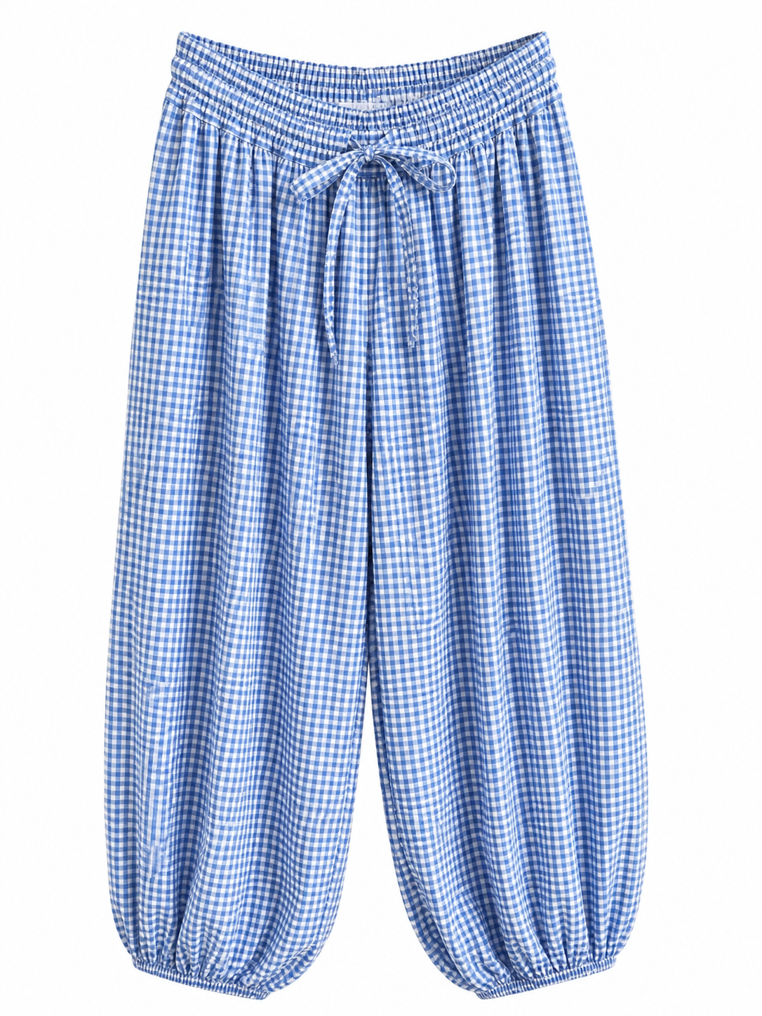 Karierte Sommerhose mit Gummibund