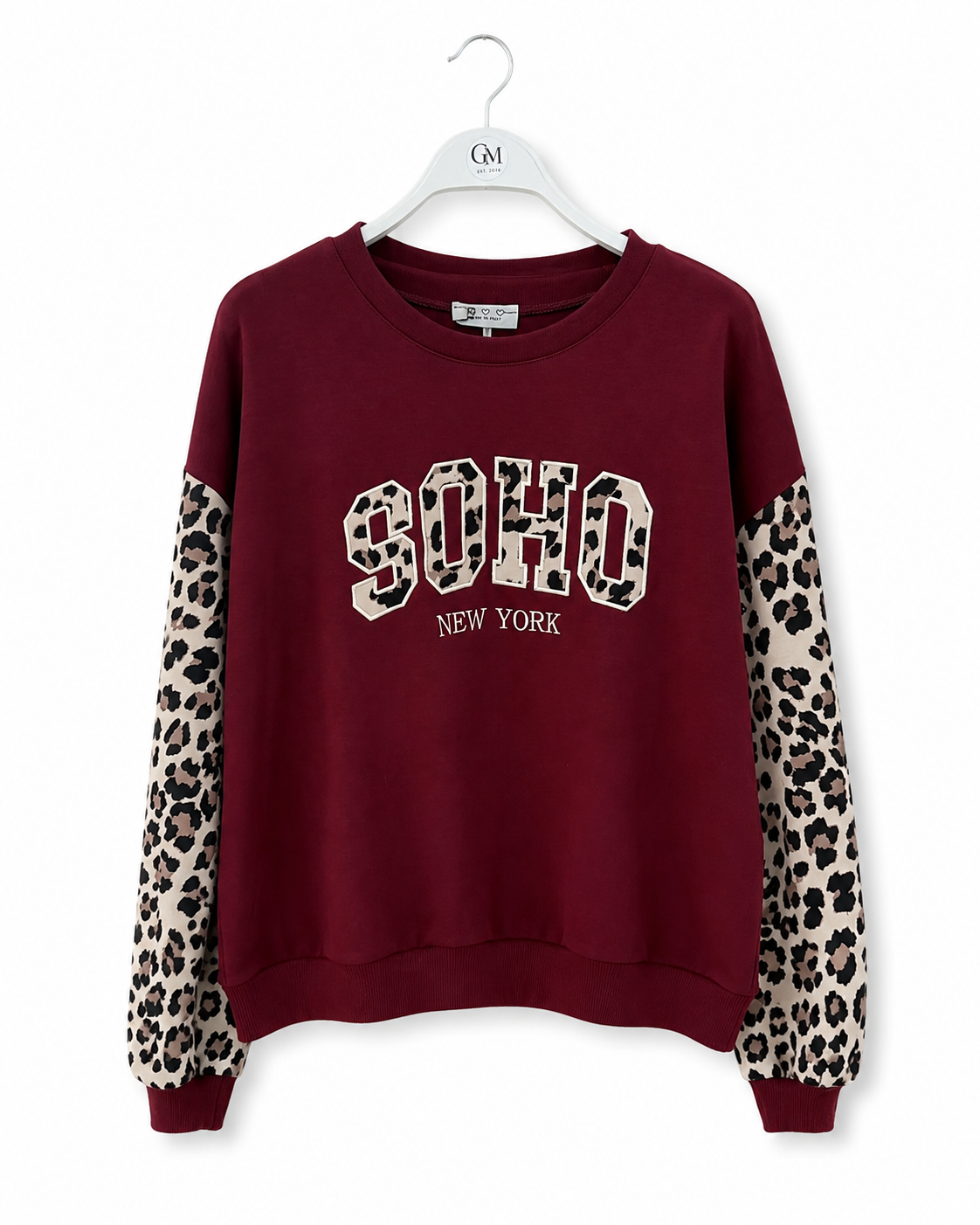 Pullover SOHO mit Leo-Ärmeln – Bordeaux
