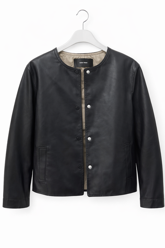 Kunstleder Jacke – Schwarz