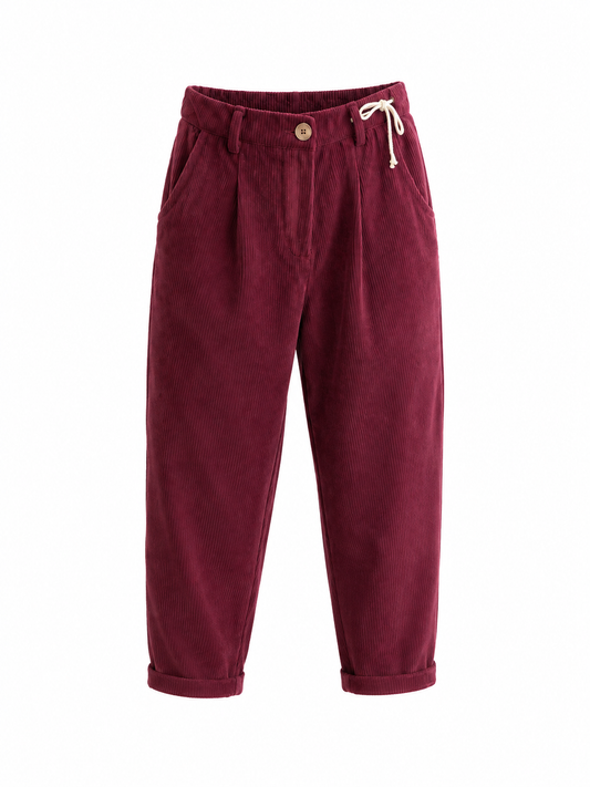 Cordhose Bordeaux mit Bindeband