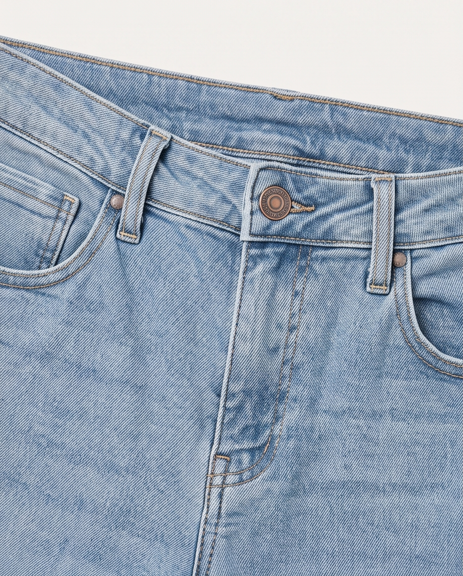 Straight Leg Jeans – Light Denim