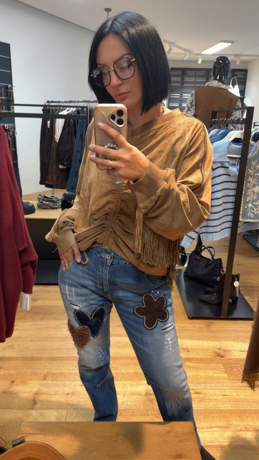 Jeans „Flower Love“ – Blau