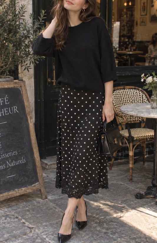 Strickpullover & Rock Set – Polka Dot