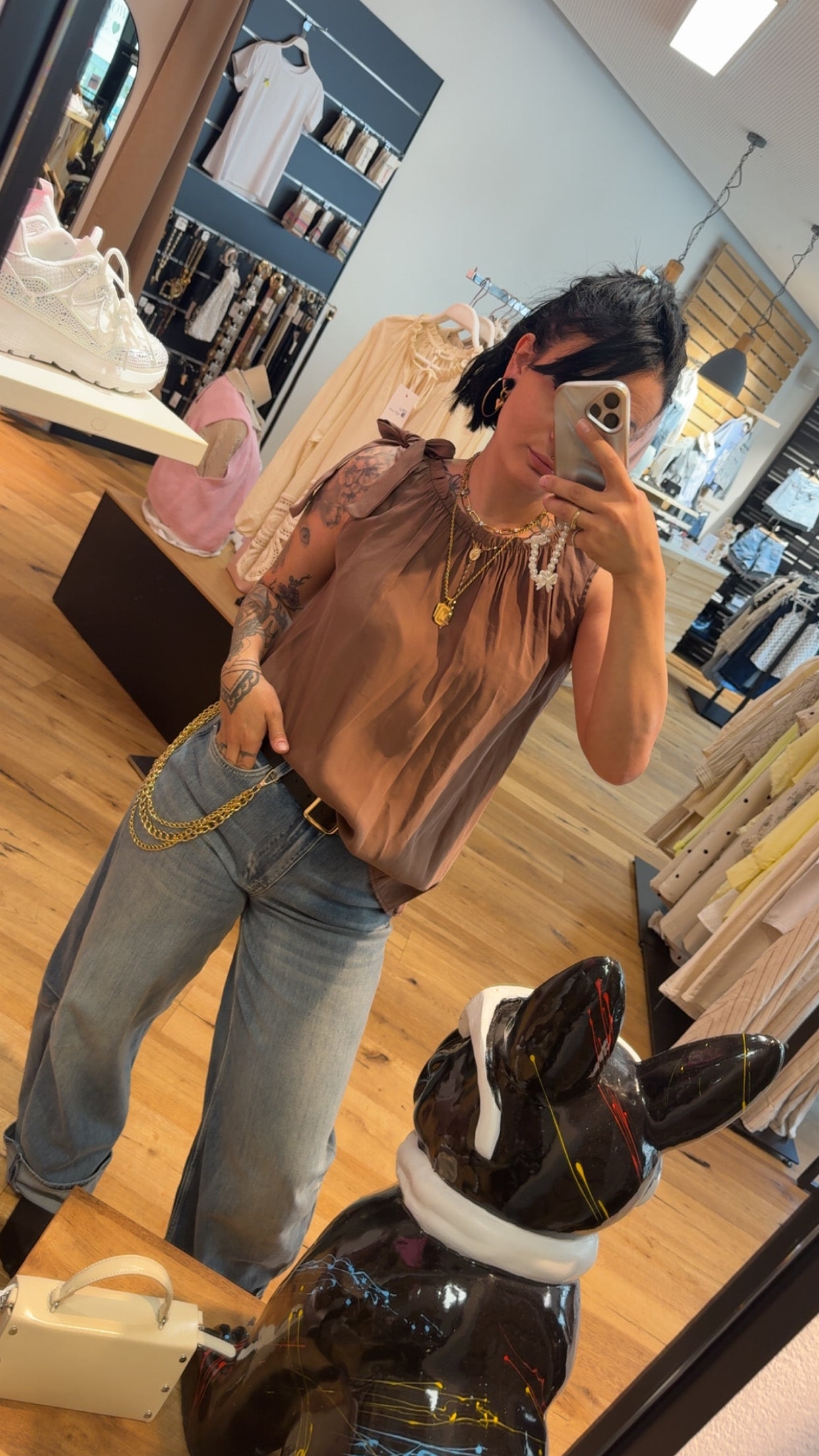 Damen Bluse mit Schleifendetail